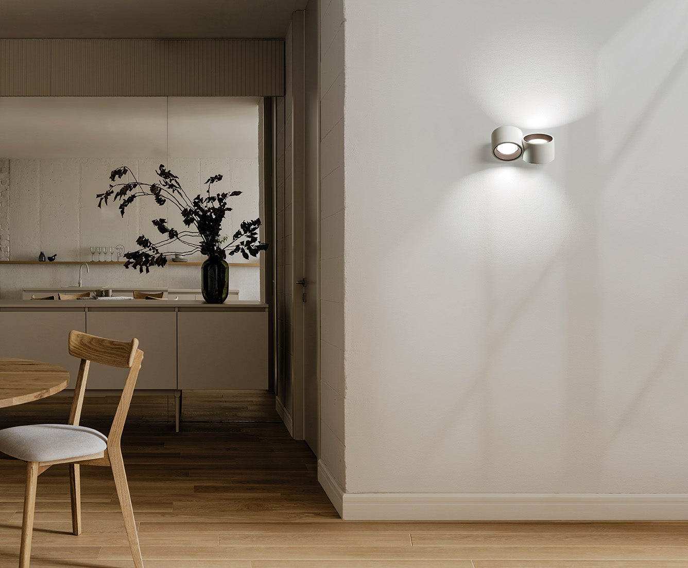 NASSO applique a Parete 2 Luci attacco GX53 Biemissiva Tonda bronzo 23x12cm