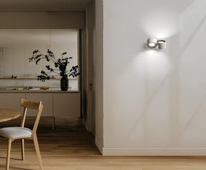 NASSO applique a Parete 2 Luci attacco GX53 Biemissiva Tonda bronzo 23x12cm