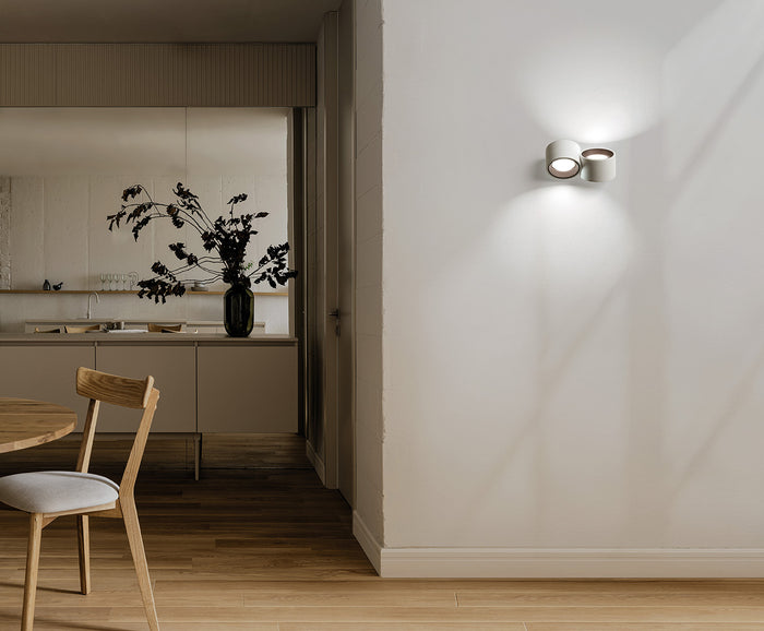 NASSO applique a Parete 2 Luci attacco GX53 Biemissiva Tonda bronzo 23x12cm