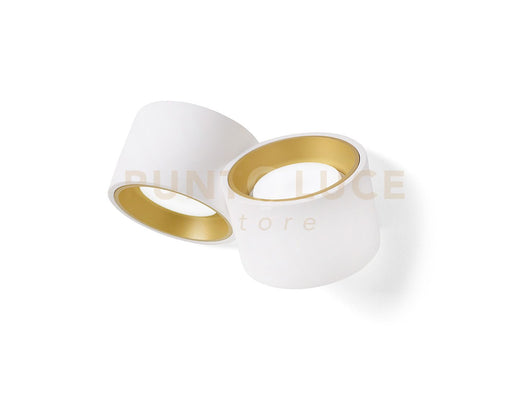 NASSO applique a Parete 2 Luci attacco GX53 Biemissiva ottone Nero 23x12cm