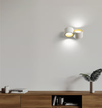 NASSO applique a Parete 2 Luci attacco GX53 Biemissiva ottone Nero 23x12cm