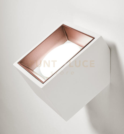 NASSO applique da Parete 1 Luce attacco GX53 Quadrata rame in gesso e alluminio 60°