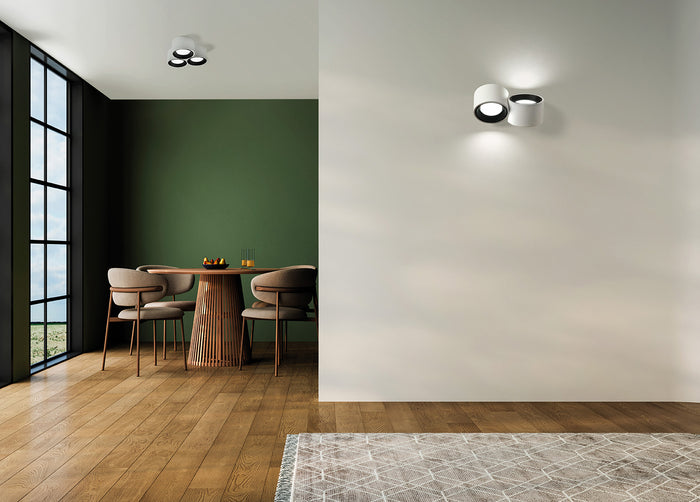 NASSO lampada da Soffitto 3 Luci attacco GX53 Tonda Nero in gesso e alluminio