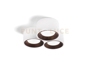 NASSO lampada da Soffitto 3 Luci attacco GX53 Tonda bronzo in gesso e alluminio