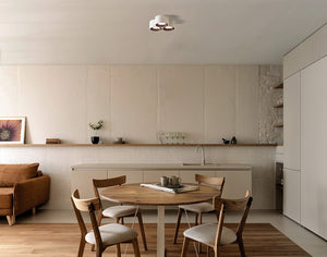 NASSO lampada da Soffitto 3 Luci attacco GX53 Tonda bronzo in gesso e alluminio