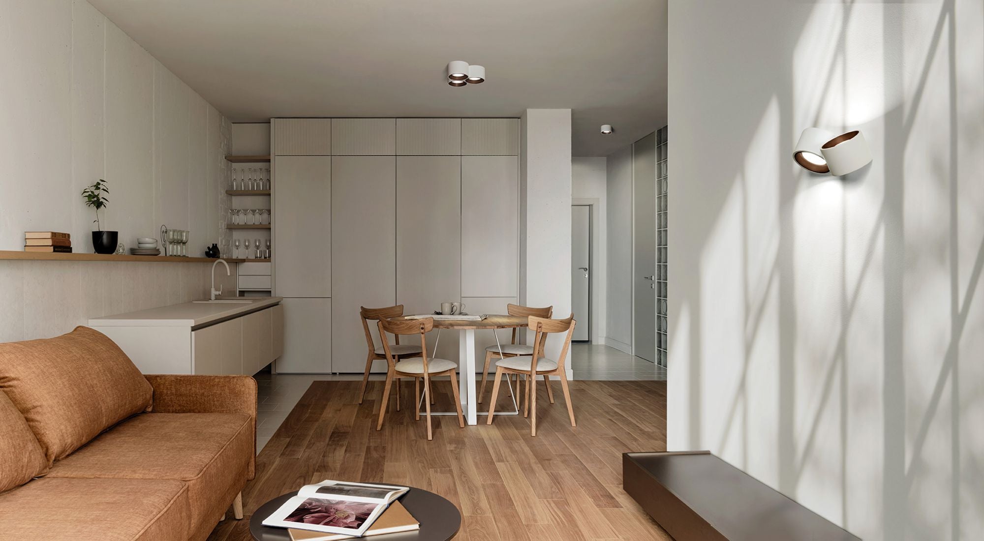 NASSO lampada da Soffitto 3 Luci attacco GX53 Tonda bronzo in gesso e alluminio