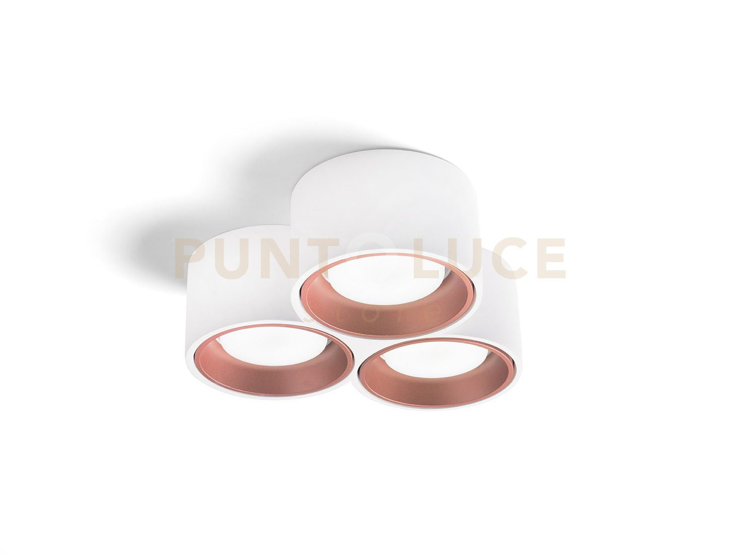 NASSO lampada da Soffitto 3 Luci attacco GX53 Tonda rame in gesso e alluminio