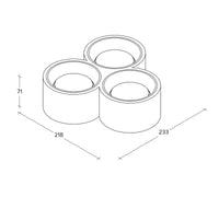 NASSO lampada da Soffitto 3 Luci attacco GX53 Tonda rame in gesso e alluminio