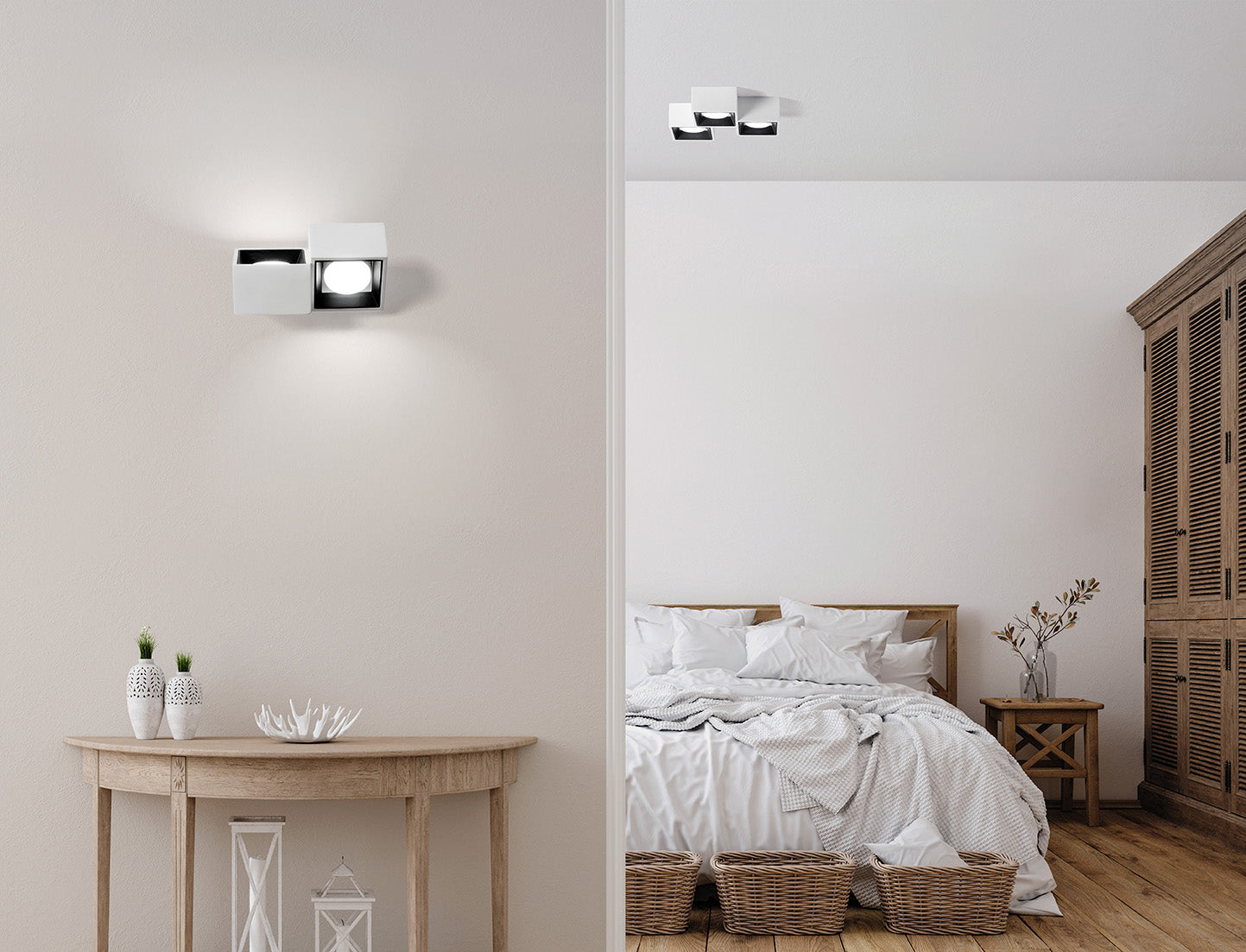 NASSO  lampada da Soffitto 3 Luci attacco GX53 quadrata Nero in gesso e alluminio