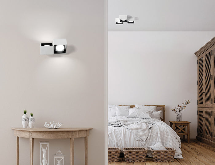 NASSO  lampada da Soffitto 3 Luci attacco GX53 quadrata Nero in gesso e alluminio