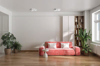 NASSO  lampada da Soffitto 3 Luci attacco GX53 quadrata bianco in gesso e alluminio