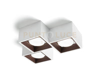 NASSO  lampada da Soffitto 3 Luci attacco GX53 quadrata bronzo in gesso e alluminio