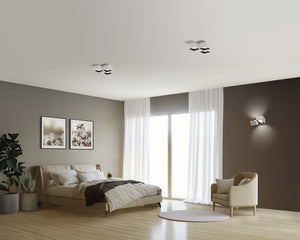 NASSO  lampada da Soffitto 3 Luci attacco GX53 quadrata bronzo in gesso e alluminio