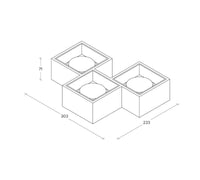 NASSO  lampada da Soffitto 3 Luci attacco GX53 quadrata ottone in gesso e alluminio