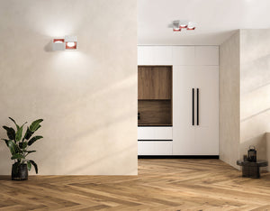 NASSO  lampada da Soffitto 3 Luci attacco GX53 quadrata rame in gesso e alluminio