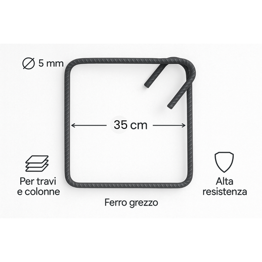 Staffe armatura ferro 35x35 cm strutture cemento disponibili diverse quantità *** pezzi 50, confezione 1