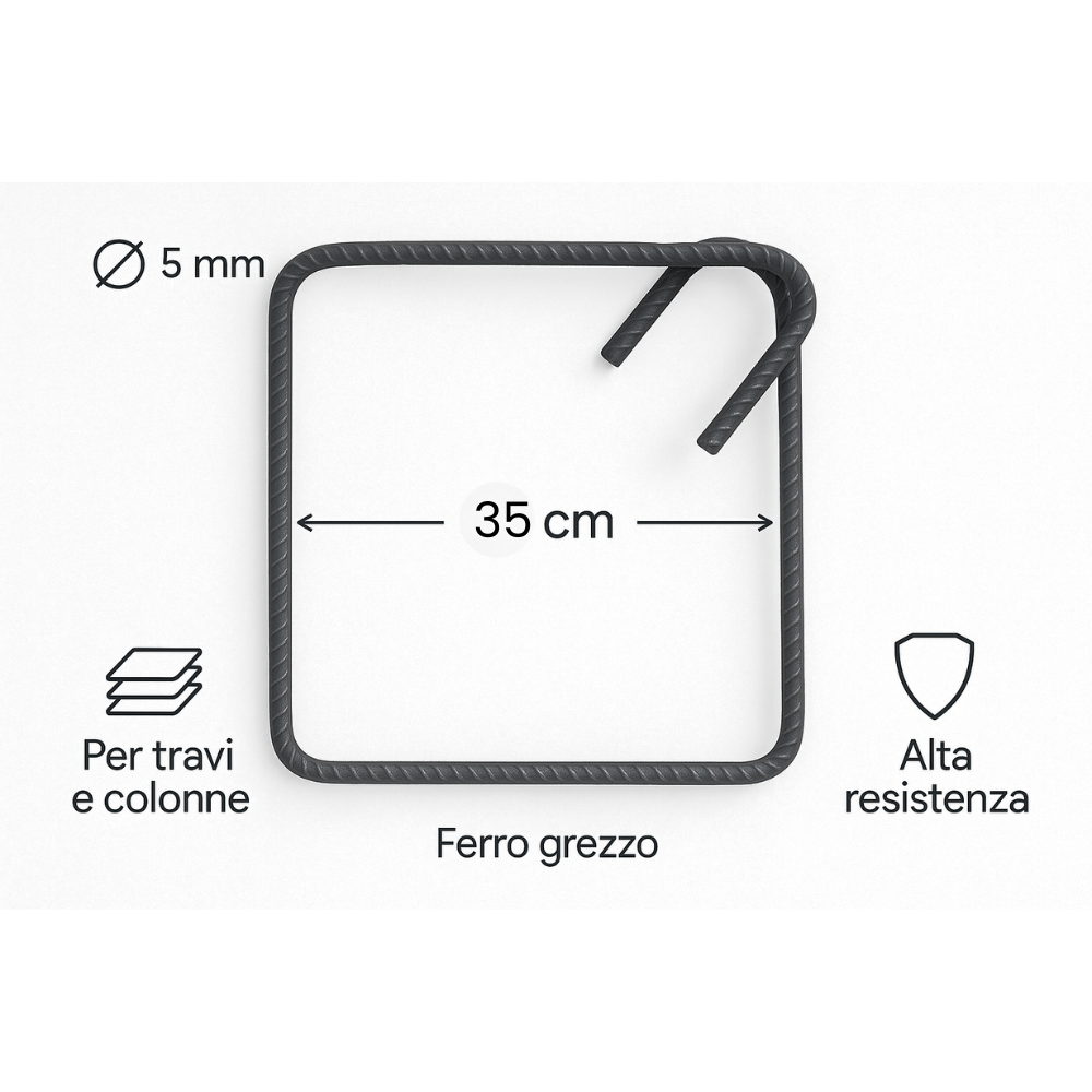Staffe armatura ferro 35x35 cm strutture cemento disponibili diverse quantità *** pezzi 100, confezione 1