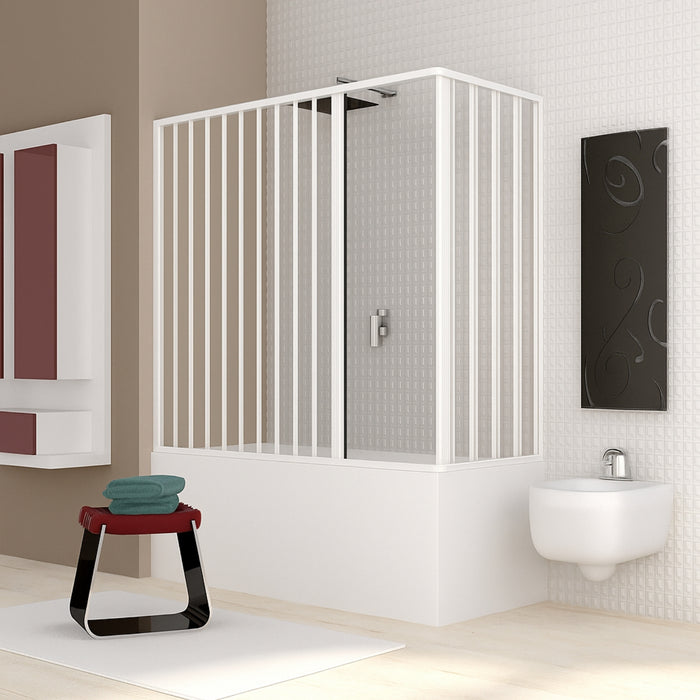 Box vasca estensibile a soffietto in pvc bianco con apertura centrale *** misure 70x170 cm, confezione 1