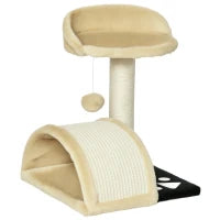 Albero Tiragraffi per Gatti per Gioco e Relax 35.5x37x46 cm Beige