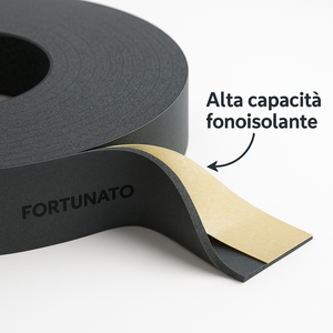 Nastro monoadesivo guarnizione acustica cartongesso 70 mm x 30 m spessore 4 mm