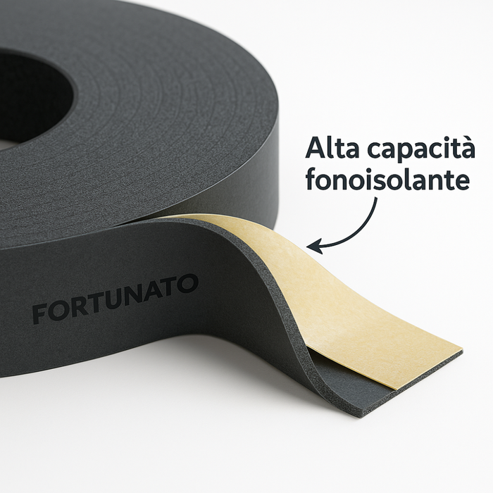 Nastro monoadesivo guarnizione acustica cartongesso 70 mm x 30 m spessore 4 mm