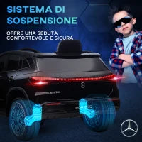 Macchina Elettrica per Bambini 3-8 Anni con Telecomando, Fari e Clacson, Nero