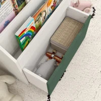 Libreria per Bambini 3-8 Anni a 3 Ripiani con Cassetto Inferiore, in MDF, 62.5x30x70 cm, Verde