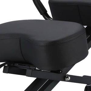 Neil - Sedia Sgabello Ergonomico Posturale Ortopedico con Schienale max 110 Kg Nero