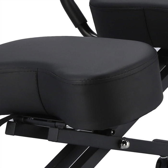 Neil - Sedia Sgabello Ergonomico Posturale Ortopedico con Schienale max 110 Kg Nero