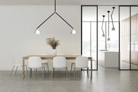 NEORETRO APPLIQUE DA PARETE 1 LUCE GRANDE SNODABILE D.17,5CM MONTATURA NERA DIFFUSORE VETRO BIANCO