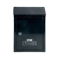 CASSETTA POSTALE ESTERNO A PARETE BUCA LETTERE IN FERRO TETTO CHIAVE 30x21x7cm MOD. LOUVRE QUALITY COL. NERO