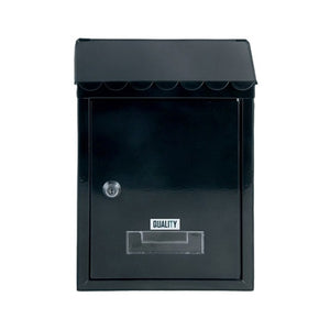 CASSETTA POSTALE ESTERNO A PARETE BUCA LETTERE IN FERRO TETTO CHIAVE 30x21x7cm MOD. LOUVRE QUALITY COL. NERO