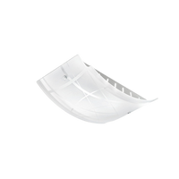 Plafoniera Nereide media 45x31cm in vetro satinato serigrafato bianco 2XE27, base cromata, design moderno, IP20, max 2x52W