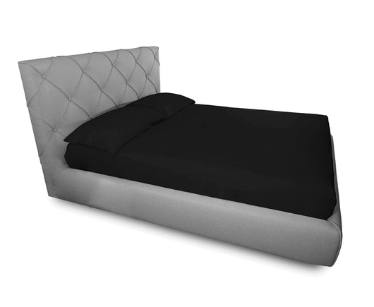 Completo Lenzuola In 100% Cotone In Tinta Unita Made In Italy - Singolo - Nero