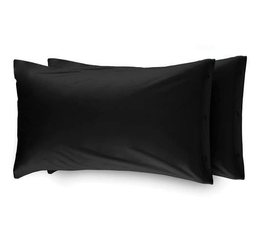 Completo Lenzuola In 100% Cotone In Tinta Unita Made In Italy - Singolo - Nero