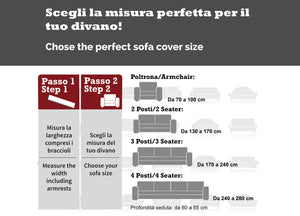 Copridivano Sofà Poltrona Elasticizzato Protezione Macchie Modello Wonderful - 3 Posti - Panna