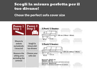 Copridivano Per Divani Con Penisola Modello Vischio Colore Grigio - 190 cm - Grigio