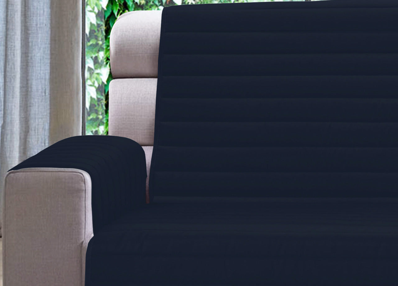 Copridivano Trapuntato Per Divani Con Penisola Modello Simpaty - 290 cm - Blu