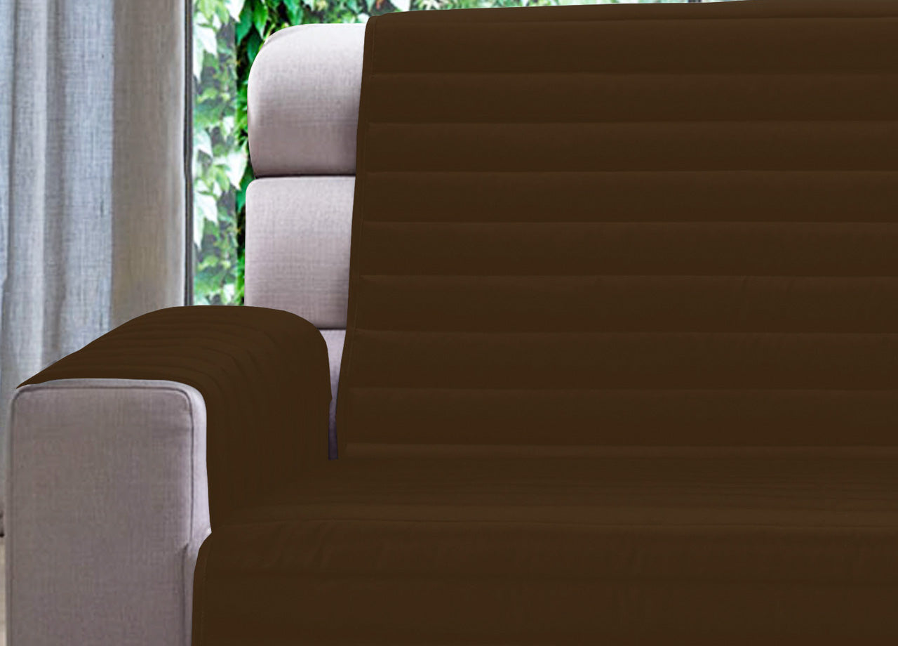 Copridivano Trapuntato Per Divani Con Penisola Modello Simpaty - 240 cm - Marrone