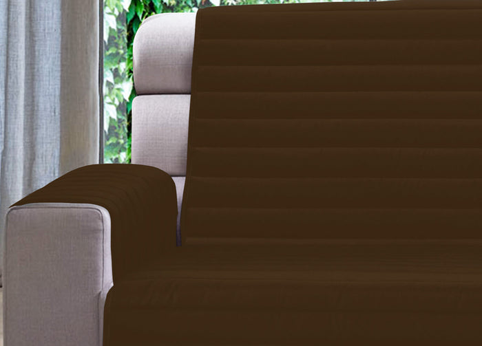 Copridivano Trapuntato Per Divani Con Penisola Modello Simpaty - 290 cm - Marrone