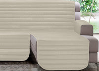 Copridivano Trapuntato Per Divani Con Penisola Modello Simpaty - 290 cm - Panna