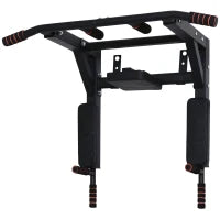 Barra per Trazioni a Muro in Acciaio con Imbottiture Antiscivolo, Carico Massimo 120kg, Nero