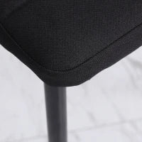 Set 4 Sedie Imbottite per Soggiorno o Sala da Pranzo, Sedie da Cucina Moderne, in Metallo e Tessuto Nero