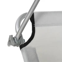 Sdraio da Giardino Pieghevole con Tettuccio Regolabile e Schienale Reclinabile a 4 Livelli, Grigio Chiaro