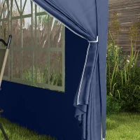 Gazebo da Giardino Pieghevole con Corde e Picchetti Inclusi, 2.95x2.95x2.58 m, Blu