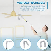 Kit di Pulizia per Casa e Ufficio con Asta, Spolverino per Ragnatele, Spolverino in Microfibra e Spolverino per Ventilatore