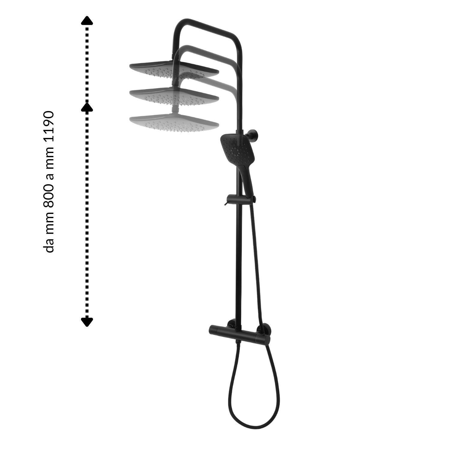 Colonna doccia attrezzata slot black termostatica 2 funzioni doccetta quadro *** confezione 1