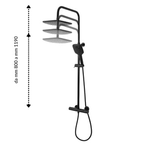 Colonna doccia attrezzata slot black termostatica 2 funzioni doccetta quadro *** confezione 1