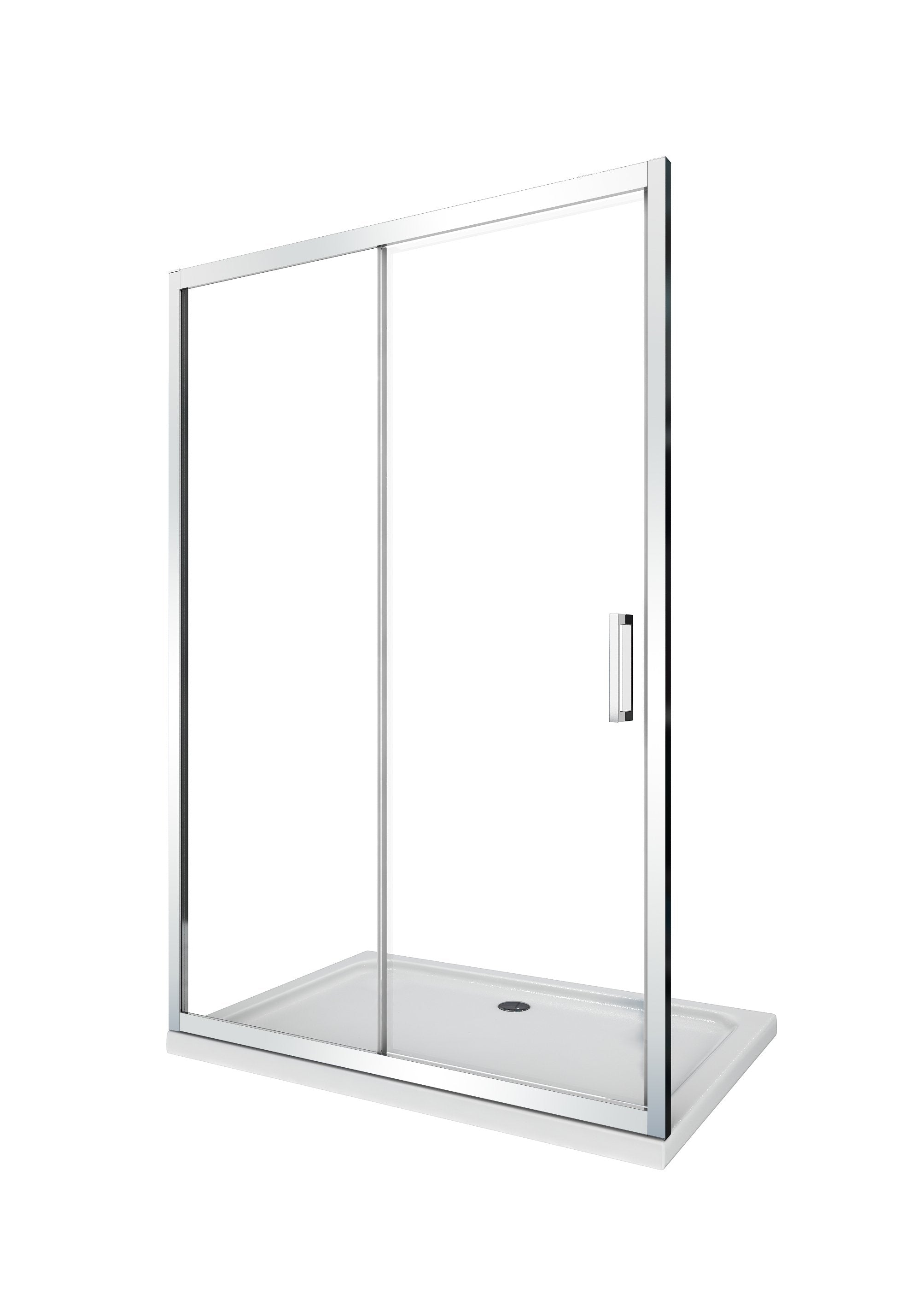 Porta doccia vetro 6 mm per installazione in nicchia Altezza 190 cm installazione reversibile cm 155-160  