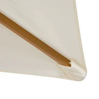 Ombrellone 2x3 m da Giardino Impermeabile, in Legno e Poliestere 180G, Beige